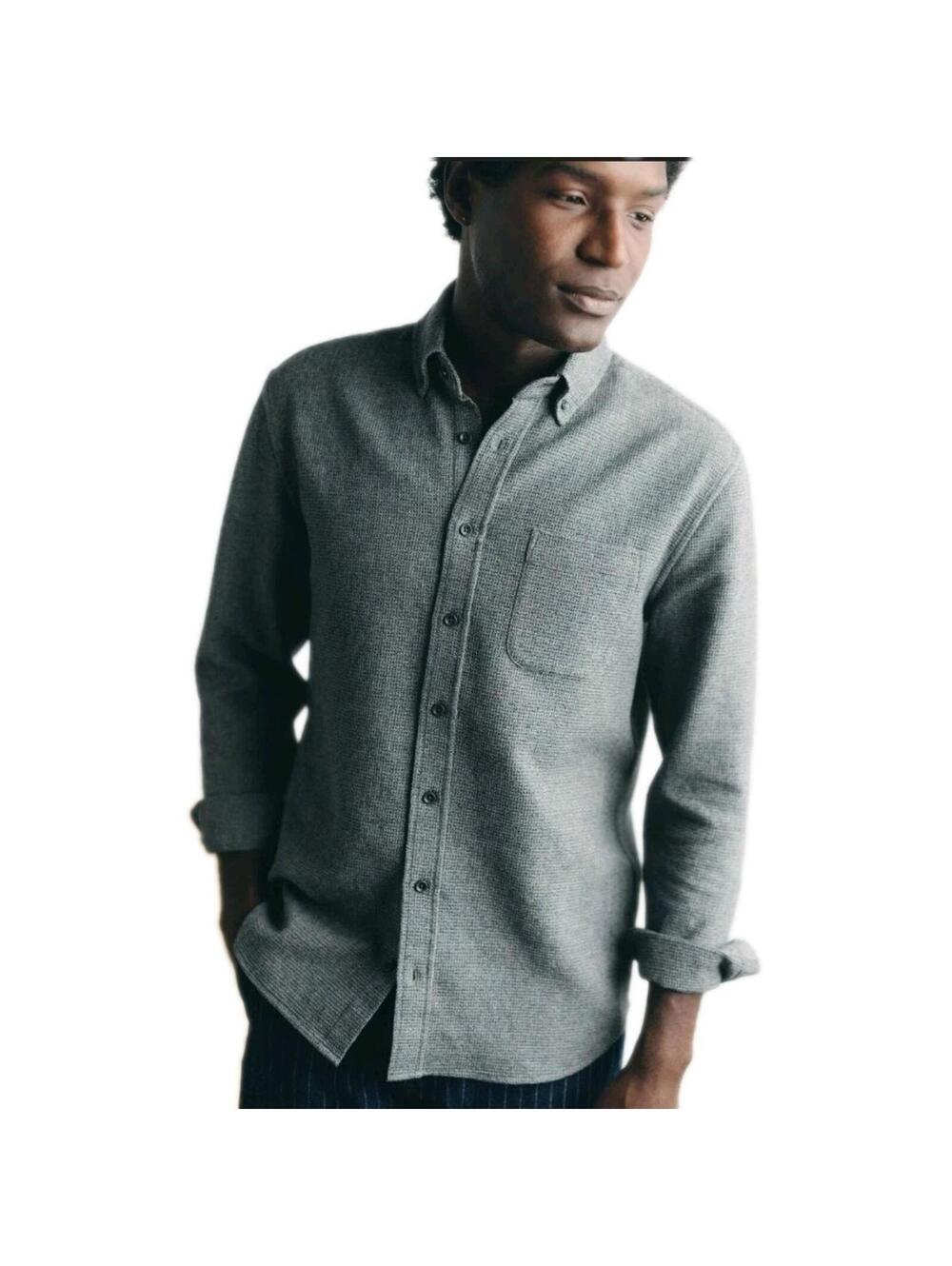 Taylor Stitch Men's 38 Medium The Jack Soft Heathered Gray Button Up Shirt